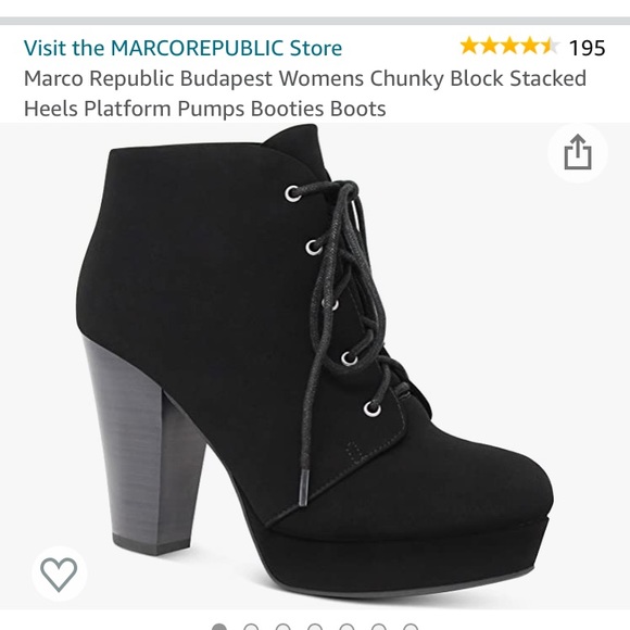 Beautiful faux suede black platform booties. Sz8.5 - Picture 5 of 5